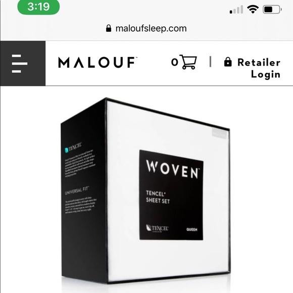 WOVEN TENCEL SPLIT CAL KING SHEET SET - Picture 5 of 6